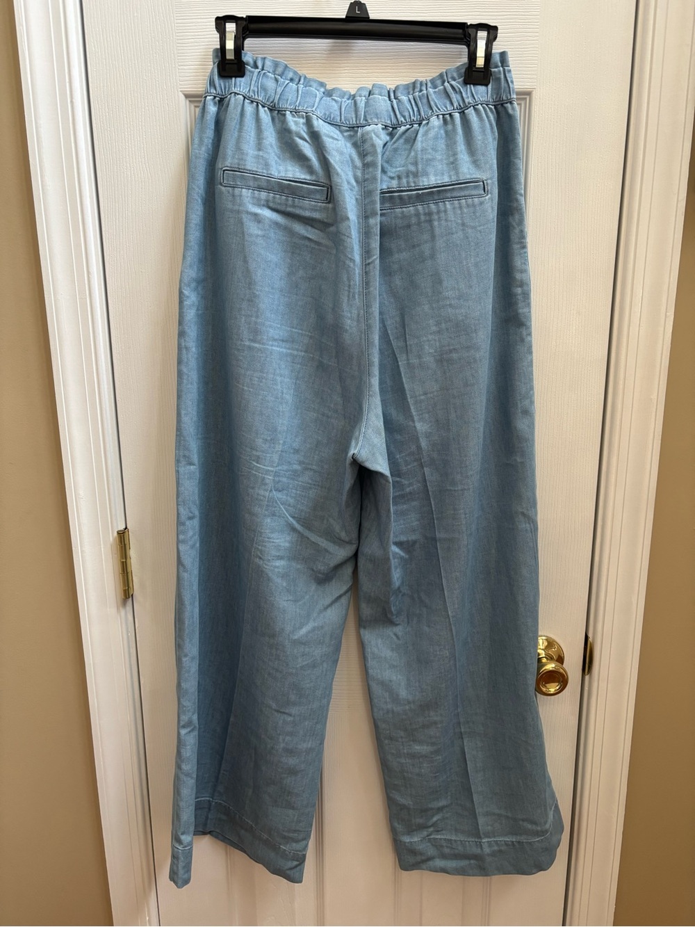 H&M Paper Bag Light Blue Tie-Waist Wide Leg Pants, Size 6, EUC - Picture 4 of 6